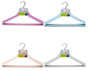 Wholesale - WOODEN HANGERS SET OF 4PCS PASTEL C, UPC: 810002204210